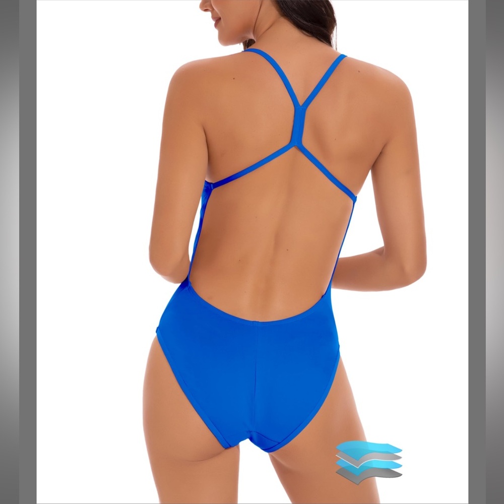 Vibrant Blue One-Piece Swimsuit, period protection lined, NWT, Size M